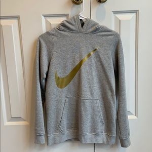 Grey Nike Sweatshirt with Gold Swoosh